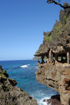 Grottoes overhanging the ocean
