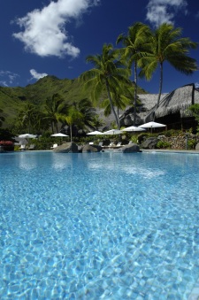 The Hilton Moorea Lagoon Resort swimming pool