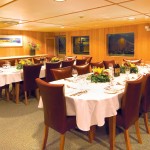 Dining area in the cruise